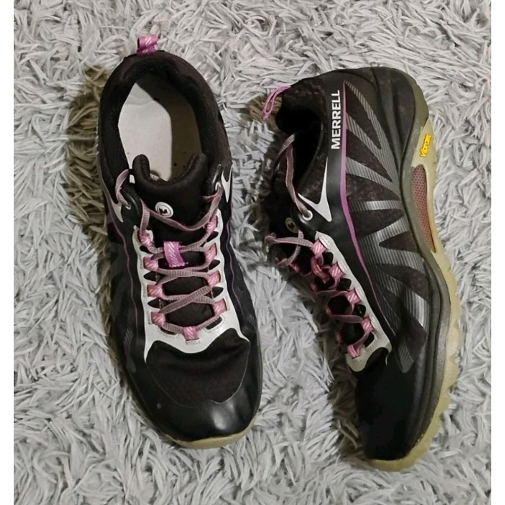 Merrell Siren Edge Vibram Women Size 11 Black/Purple Trail Hiking Shoes J35750